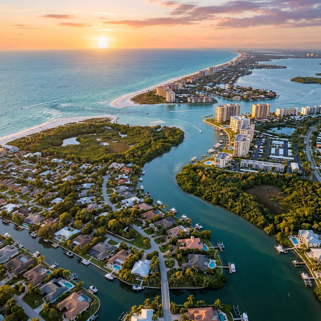 Bonita Springs FL coastal community with Barefoot Beach, Imperial River, and waterfront neighborhoods